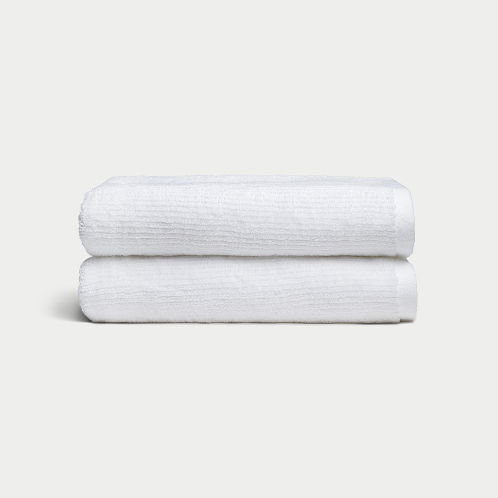Ribbed Terry Bath Towels -