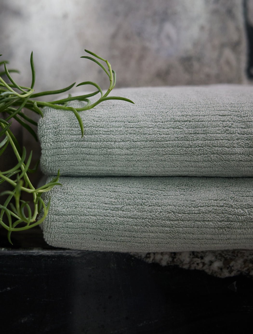 Ribbed Terry Bath Towels -