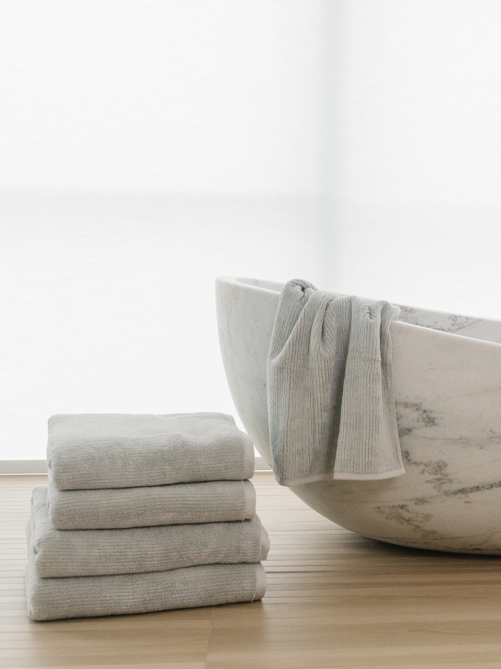 Ribbed Terry Bath Towels -