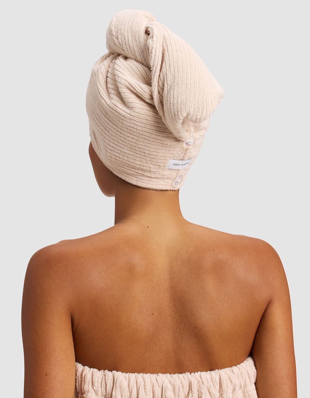 Ribbed Terry Hair Towel -