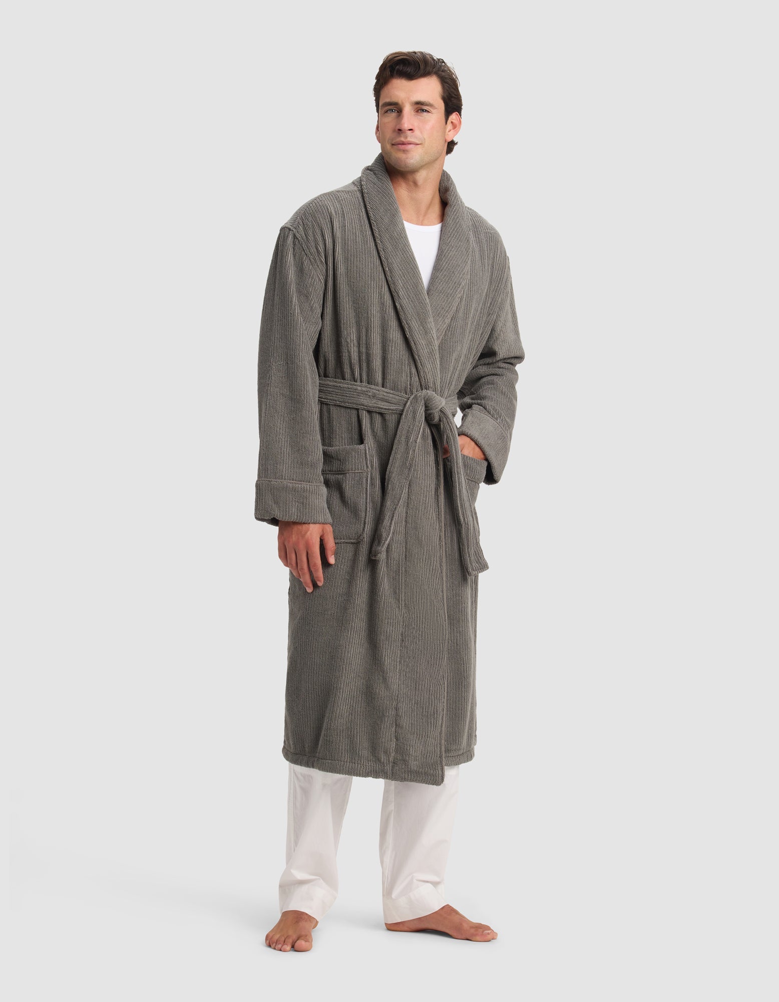 Ribbed Terry Bath Robe