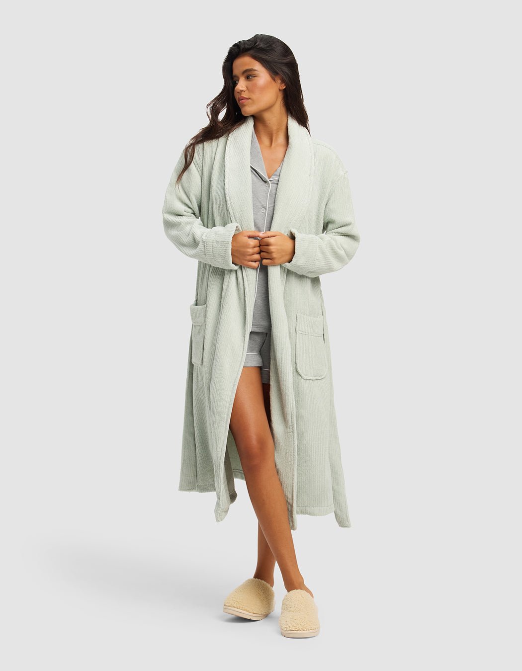 Ribbed Terry Bath Robe