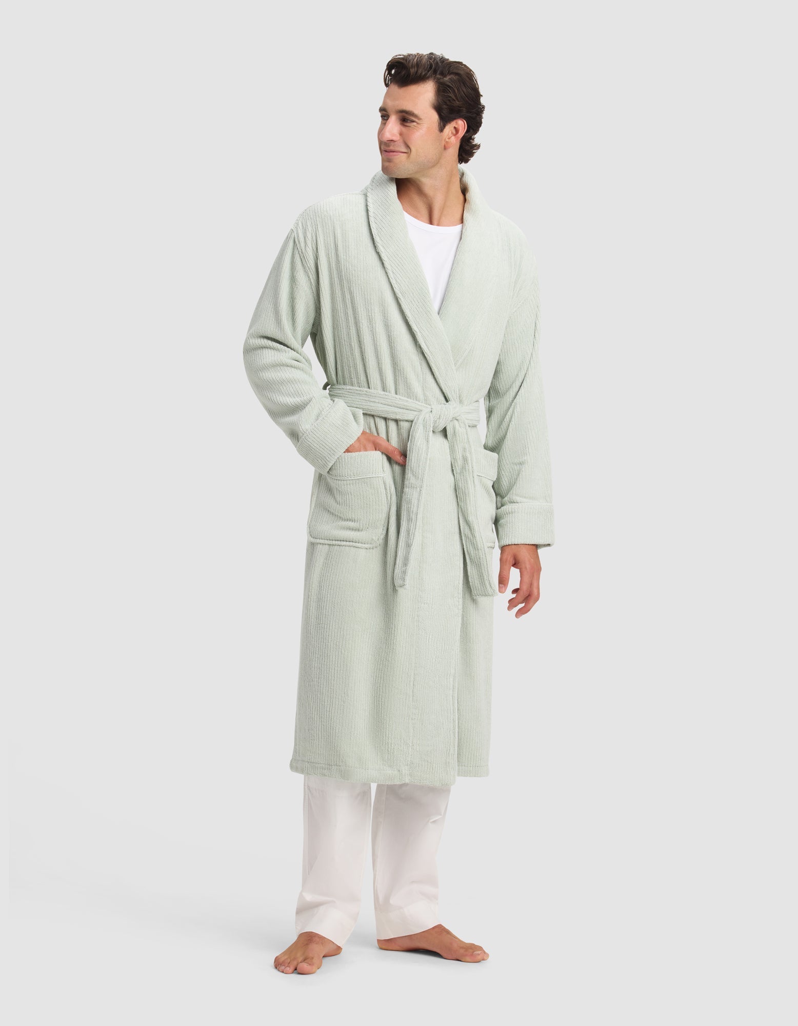 Ribbed Terry Bath Robe