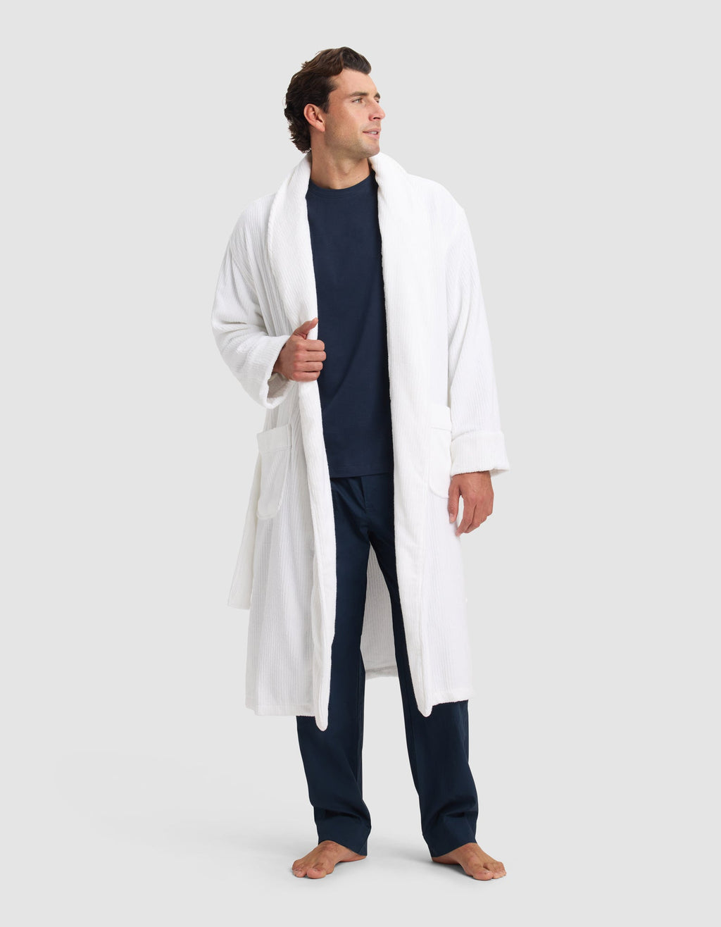 Ribbed Terry Bath Robe