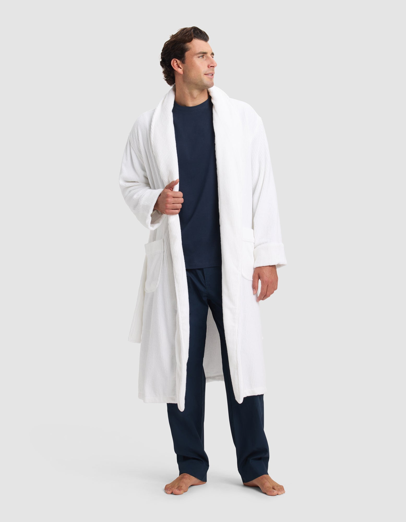 Ribbed Terry Bath Robe