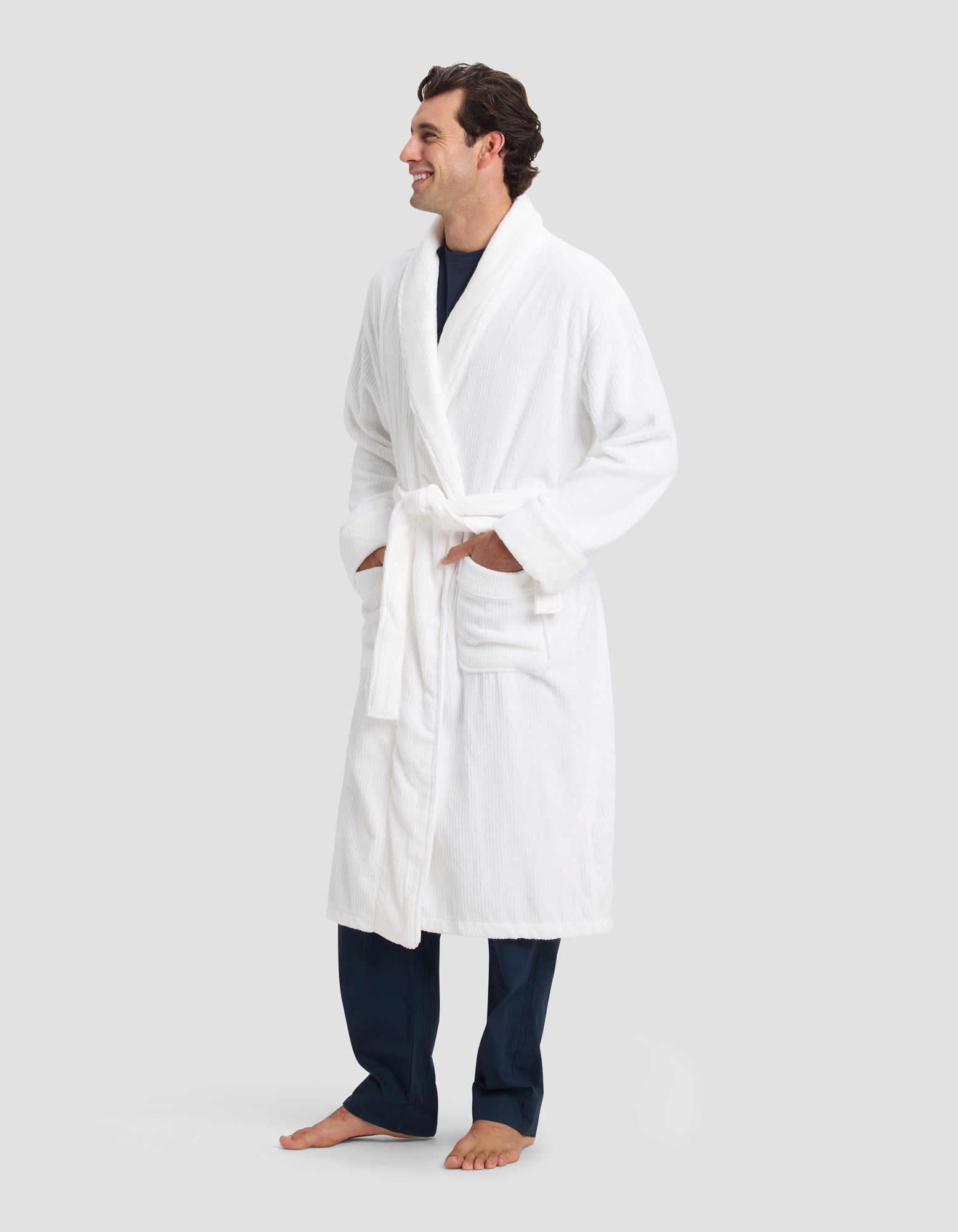 Ribbed Terry Bath Robe