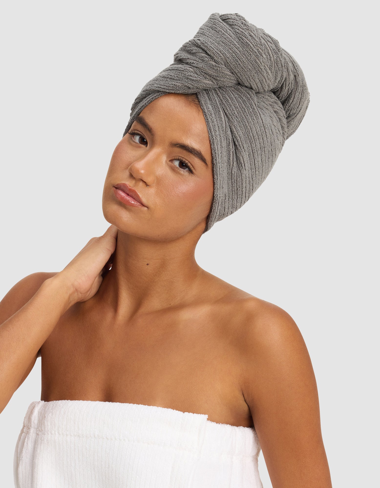 Ribbed Terry Hair Towel