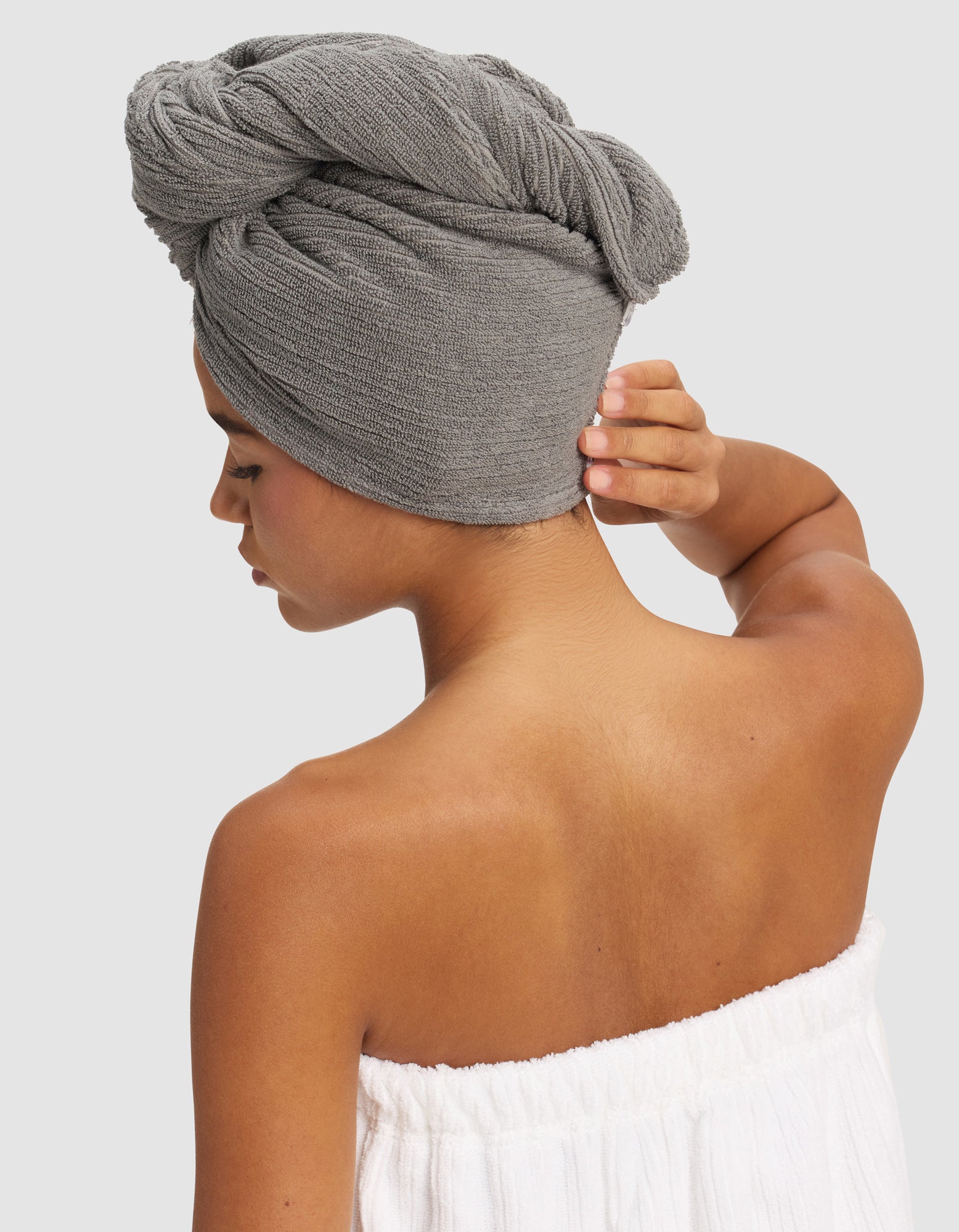 Ribbed Terry Hair Towel -