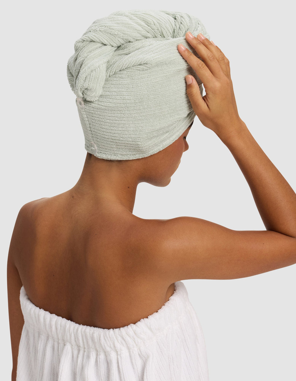 Ribbed Terry Hair Towel -