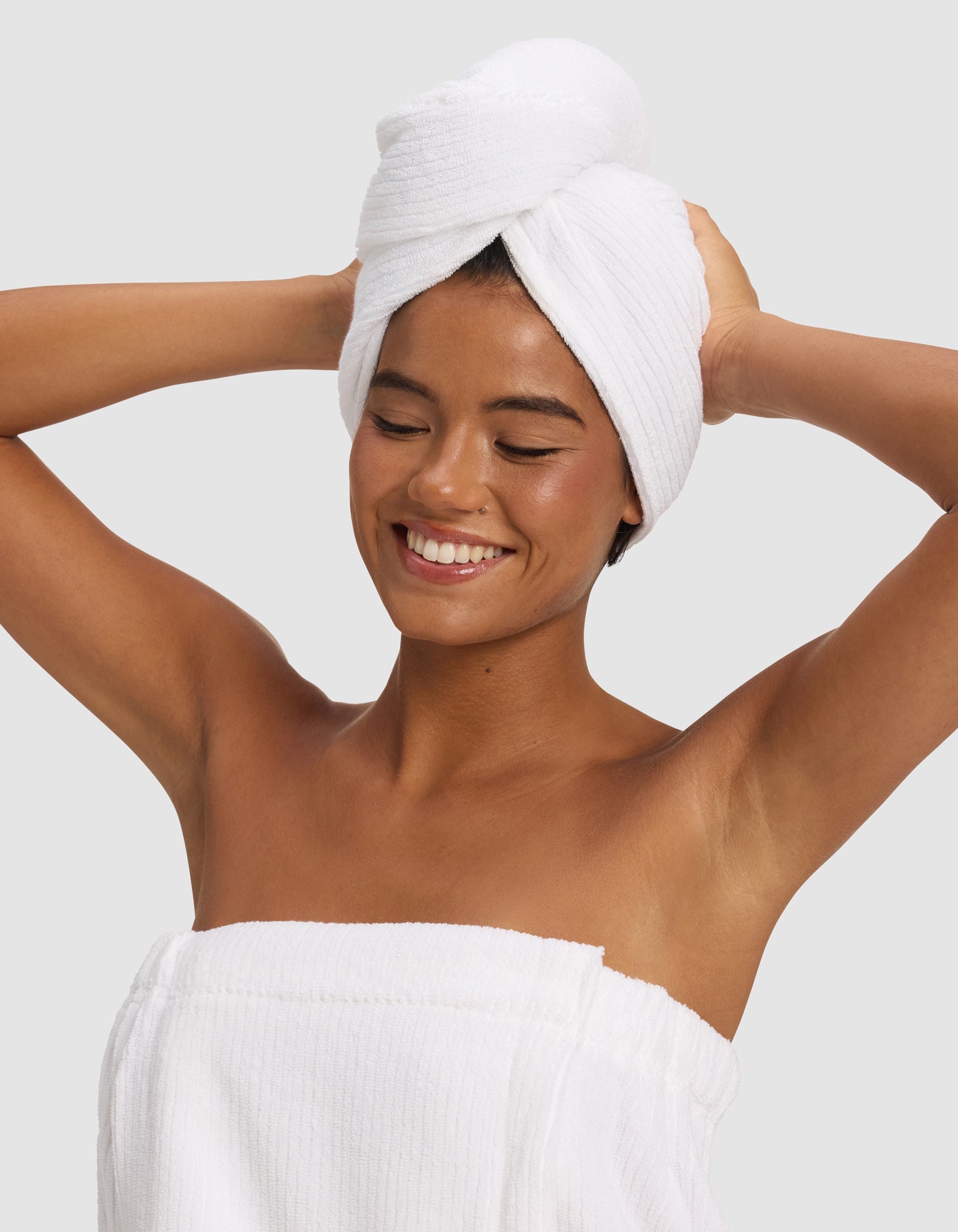Ribbed Terry Hair Towel