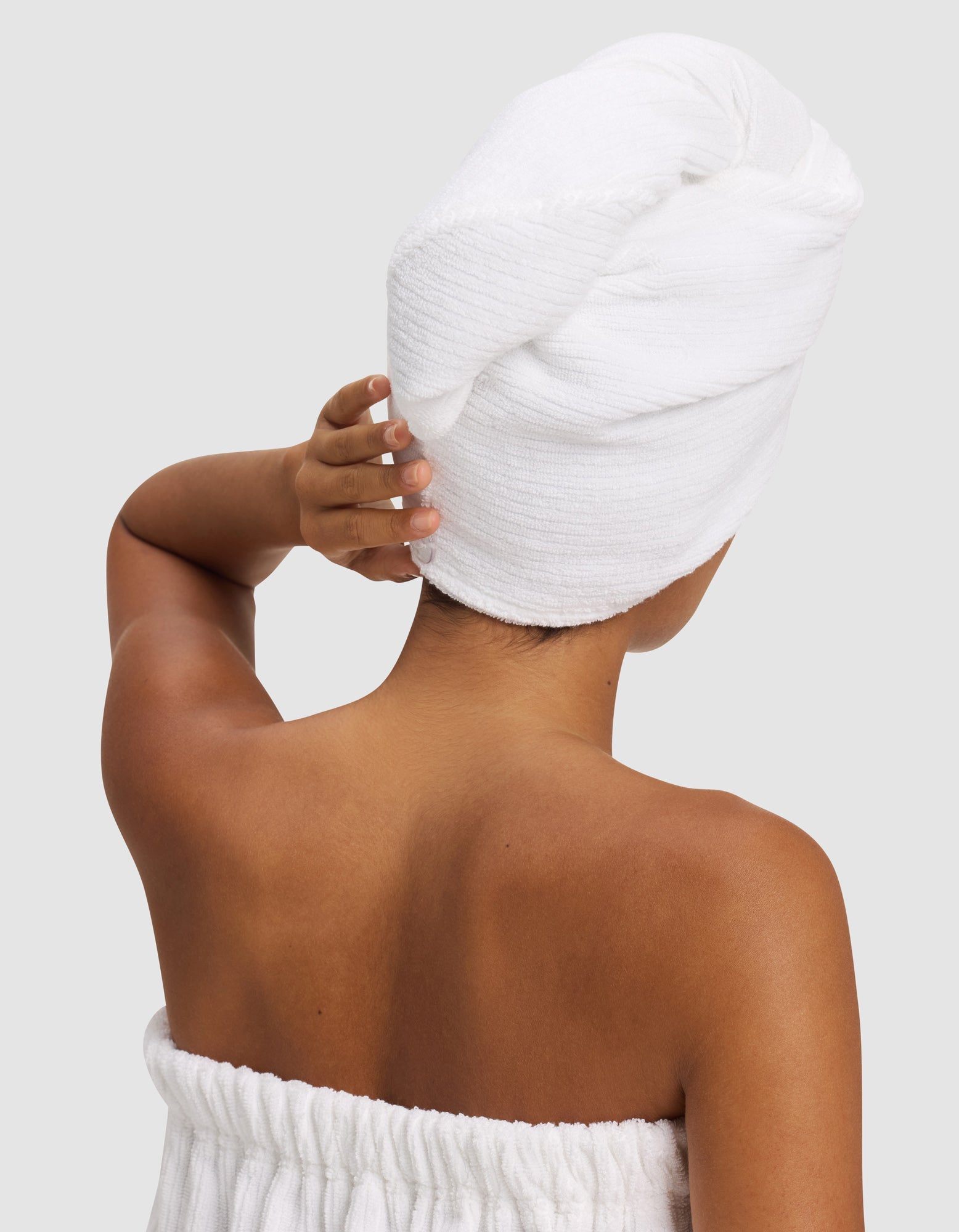 Ribbed Terry Hair Towel -