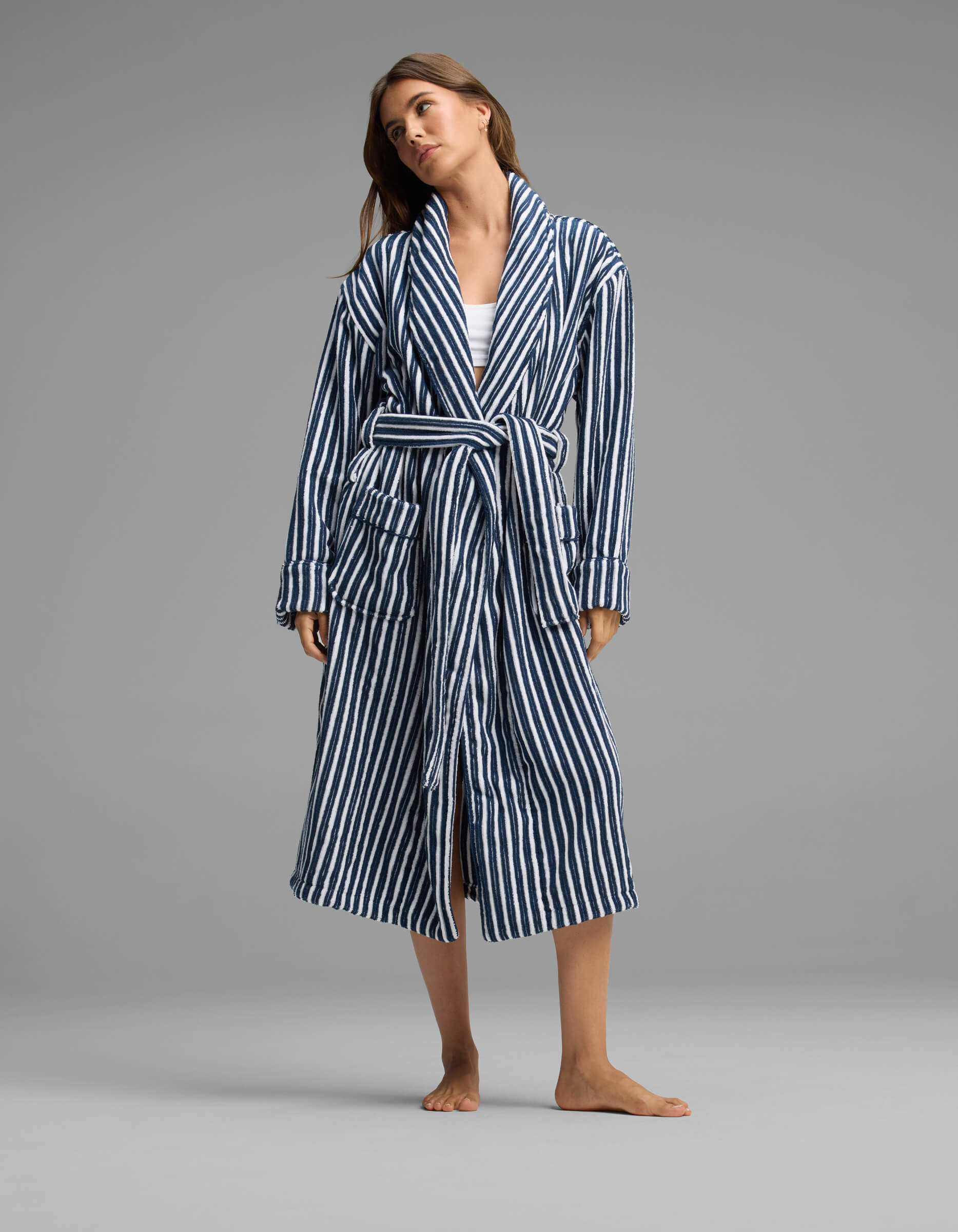 Ribbed Terry Bath Robe